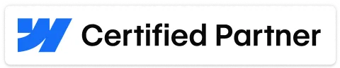 Badge with a blue stylized W and the text 'Certified Partner' in black on a white background.